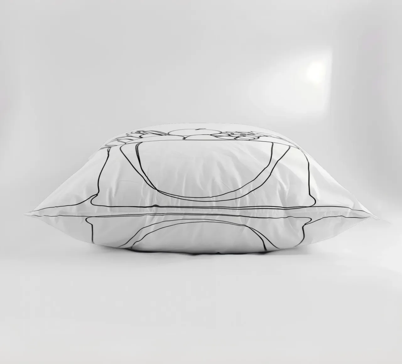 Frutta e verdura in una borsa della spesa - Line Art minimalista cuscino da Viv Line Art