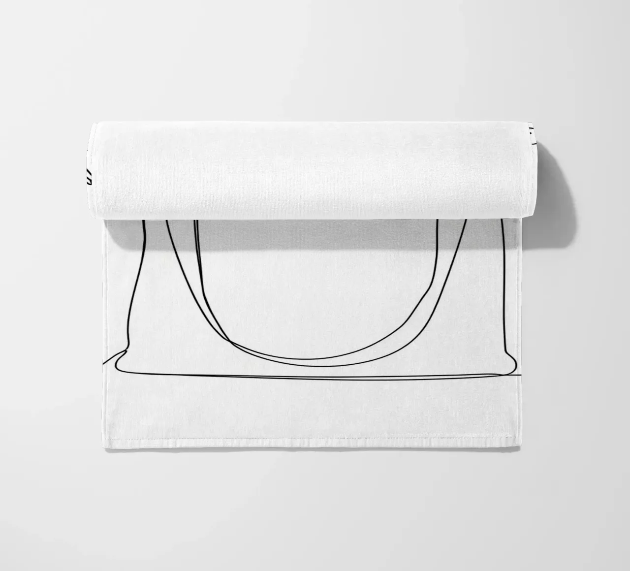 Frutta e verdura in una borsa della spesa - Line Art minimalista telo mare da Viv Line Art