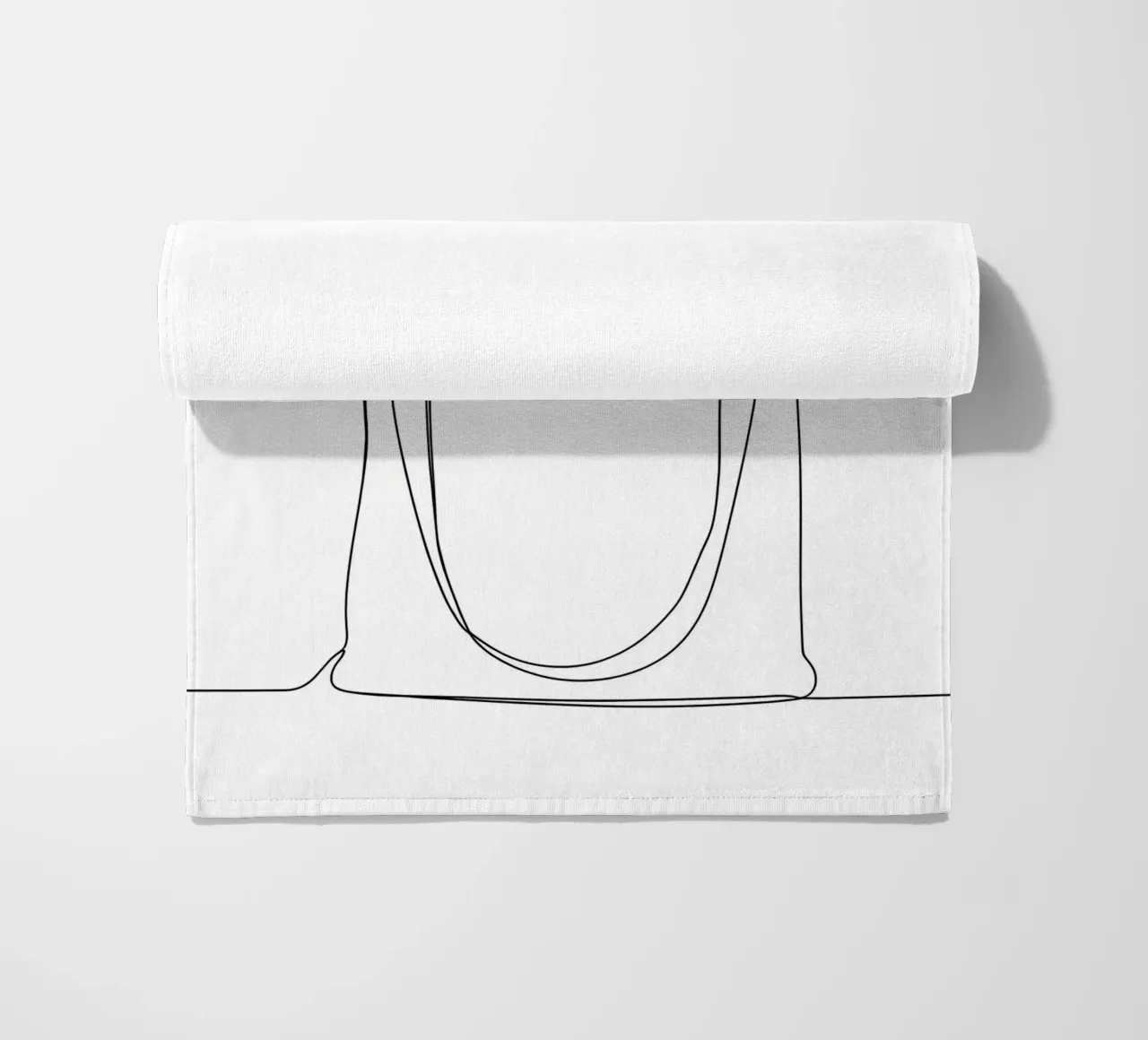 Frutta e verdura in una borsa della spesa - Line Art minimalista telo mare da Viv Line Art