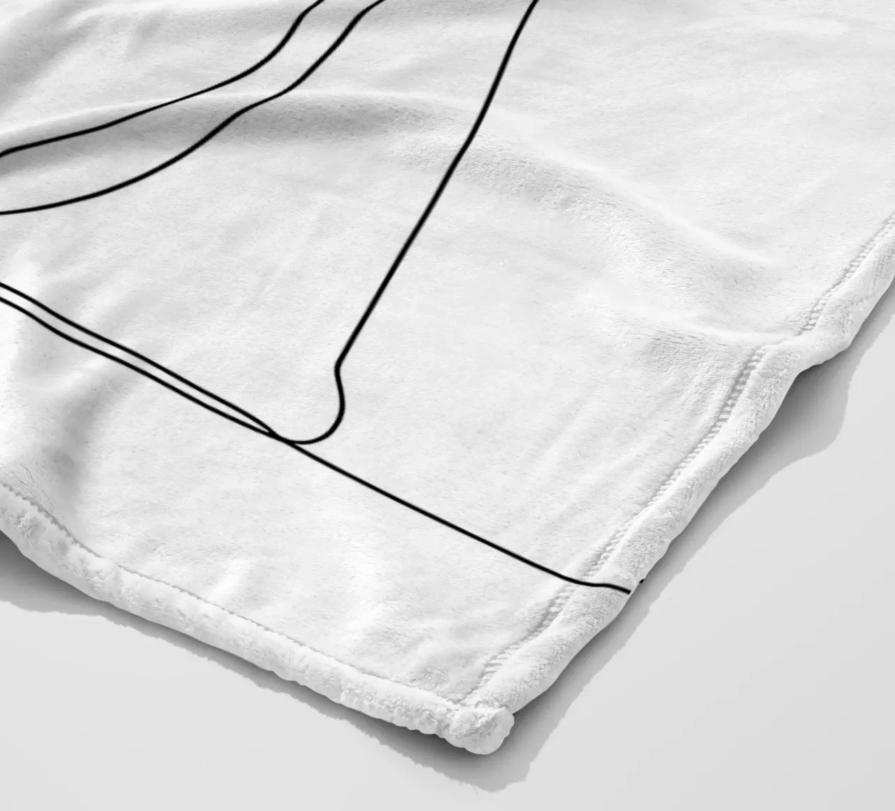 Frutta e verdura in una borsa della spesa - Line Art minimalista coperta in pile da Viv Line Art