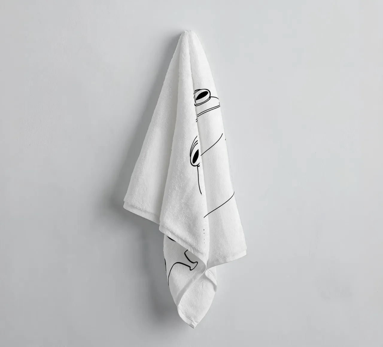 Funny Frog - Minimalist Line Art towel by Viv Line Art