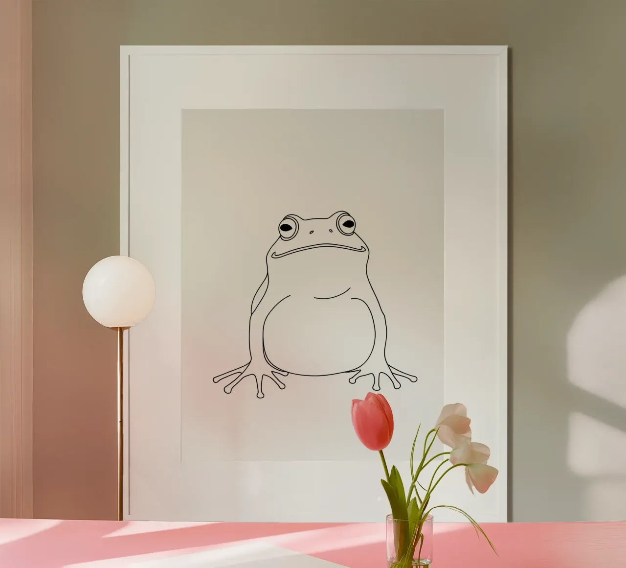 Funny Frog - Minimalist Line Art poster by Viv Line Art