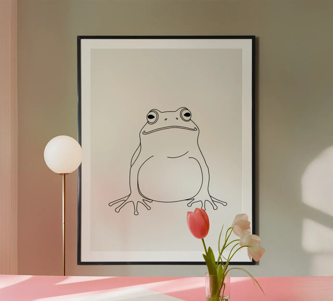 Funny Frog - Minimalist Line Art poster by Viv Line Art