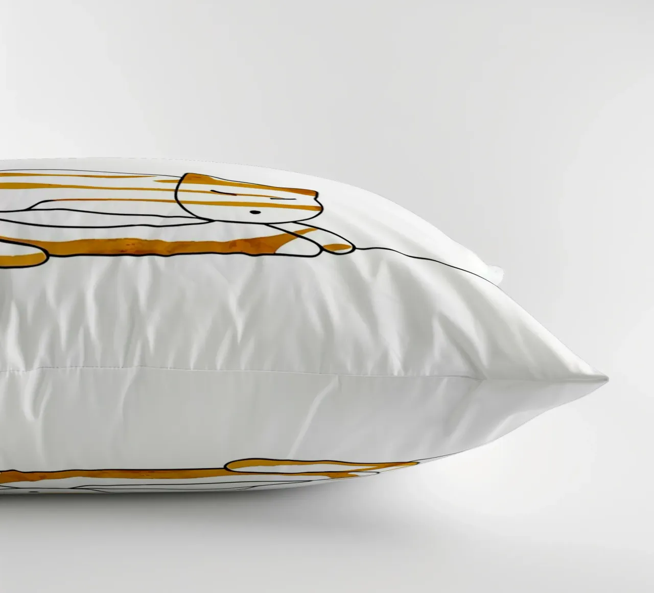 Funny Cat - Minimalist Line Art decorative cushion by Viv Line Art