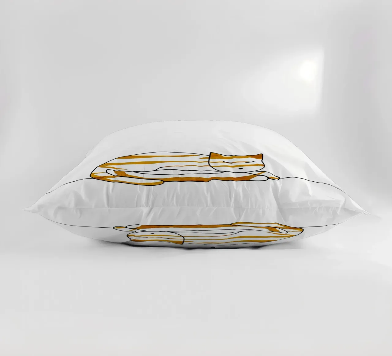 Funny Cat - Minimalist Line Art decorative cushion by Viv Line Art