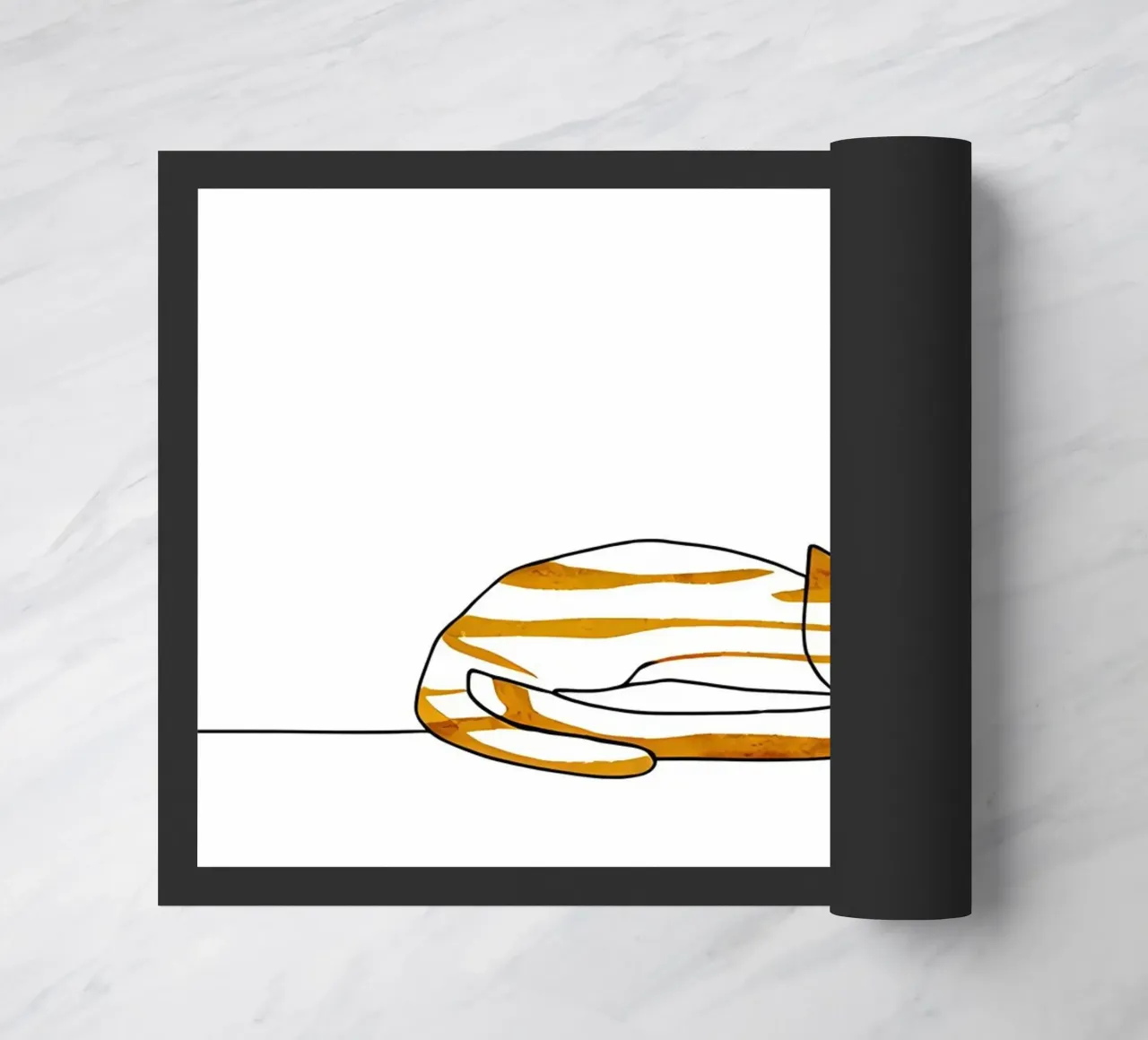 Funny Cat - Minimalist Line Art doormat by Viv Line Art