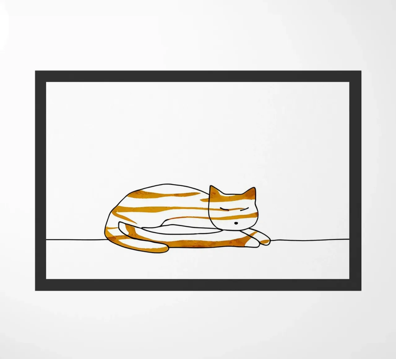 Funny Cat - Minimalist Line Art doormat by Viv Line Art