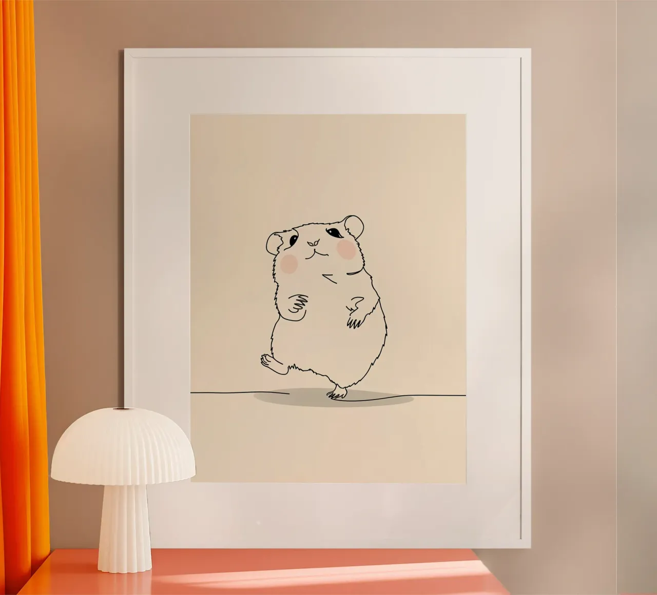 Funny Hamster - Minimalist Line Art hahnemühle by Viv Line Art