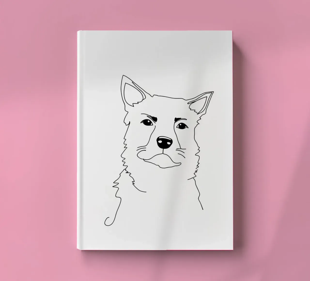 Funny Dog - Minimalist Line Art notebook by Viv Line Art