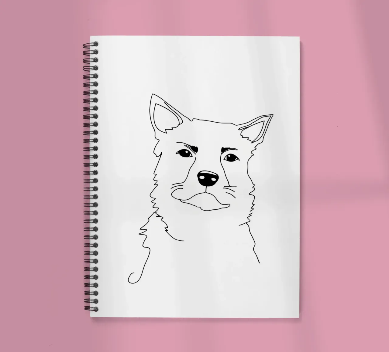 Funny Dog - Minimalist Line Art spiral notebook by Viv Line Art