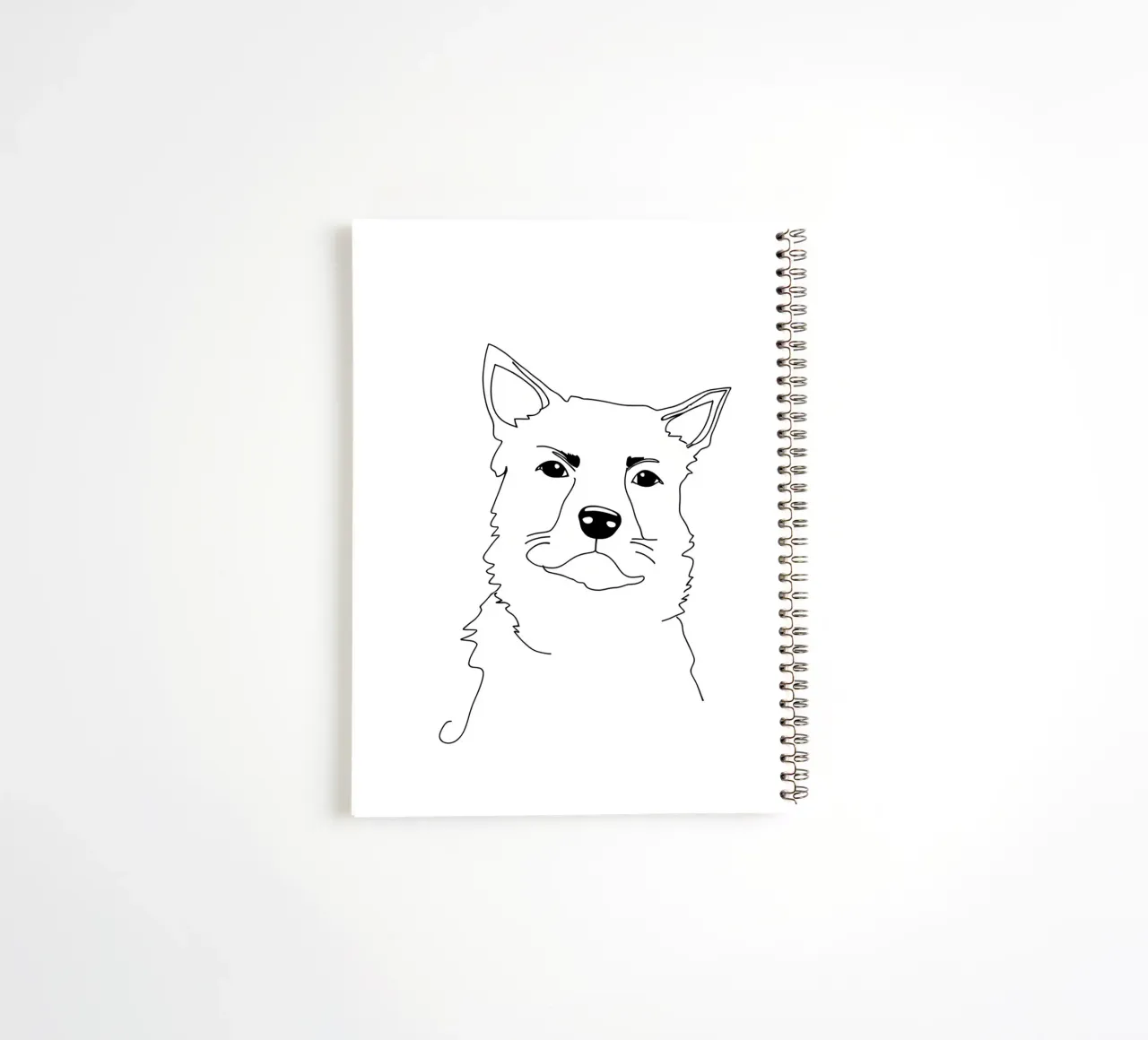 Funny Dog - Minimalist Line Art spiral notebook by Viv Line Art