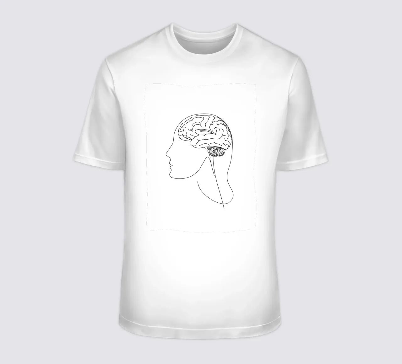 Cervello umano - Line art minimalista t-shirt da Viv Line Art