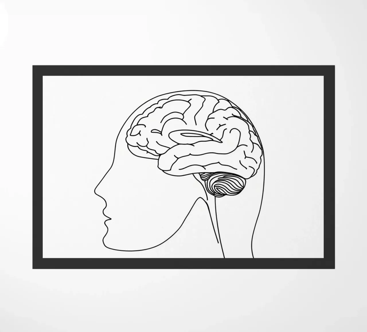Cervello umano - Line art minimalista zerbino da Viv Line Art