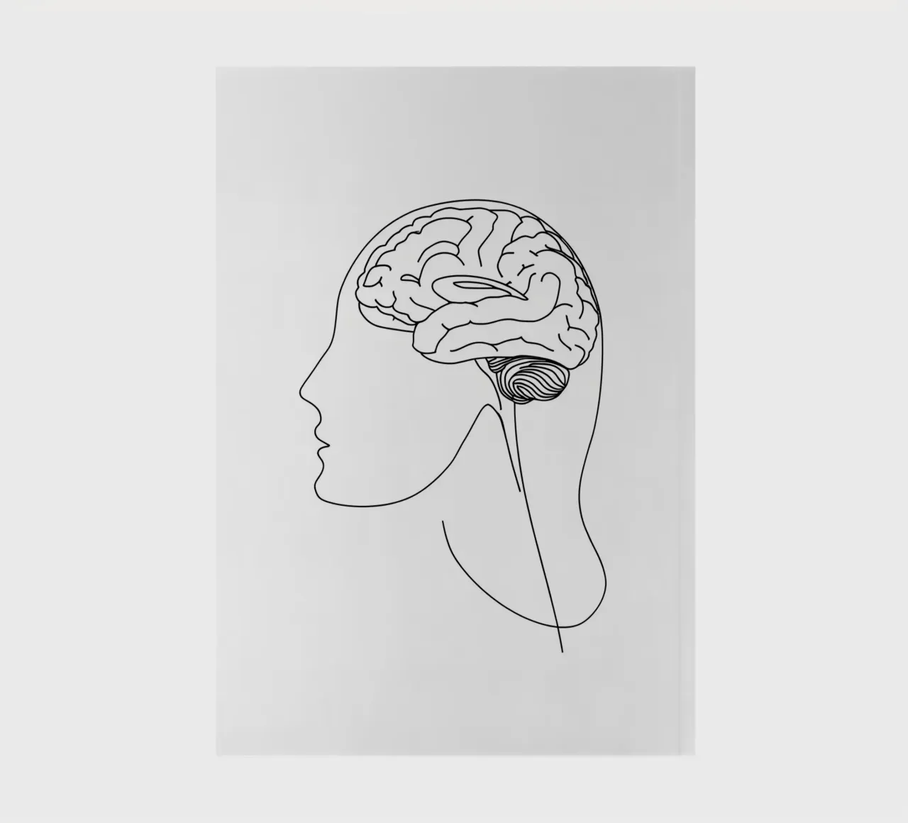 Human Brain - Minimalist Line Art notebook by Viv Line Art