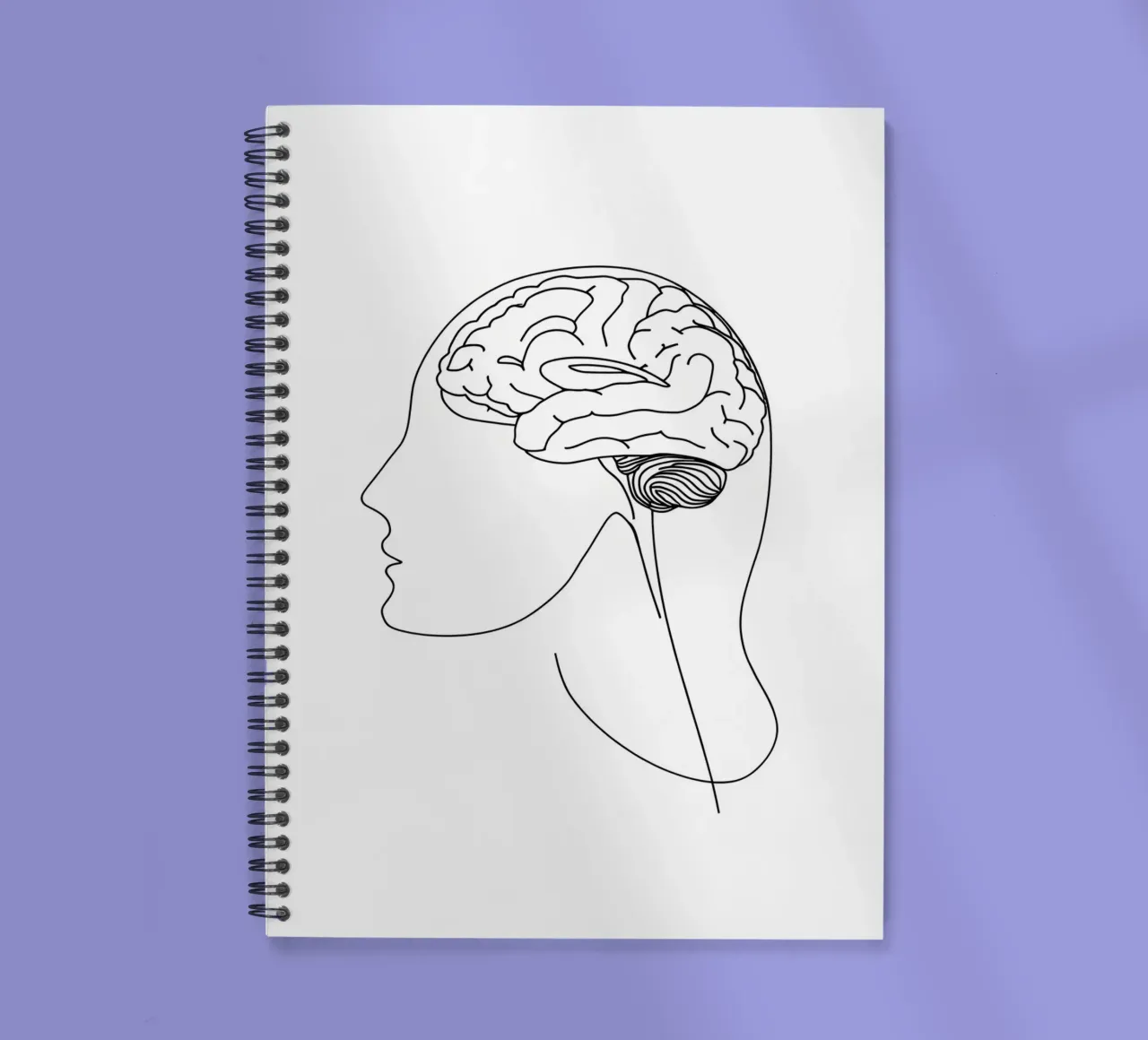 Human Brain - Minimalist Line Art spiral notebook by Viv Line Art