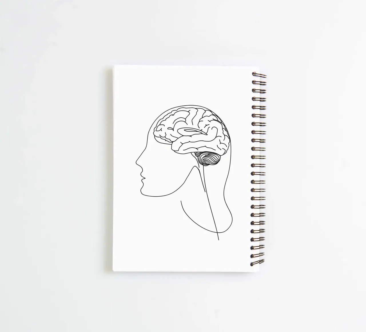 Human Brain - Minimalist Line Art spiral notebook by Viv Line Art