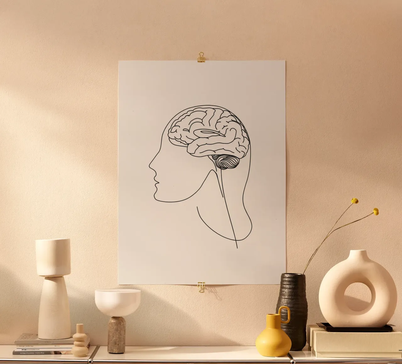 Human Brain - Minimalist Line Art poster by Viv Line Art