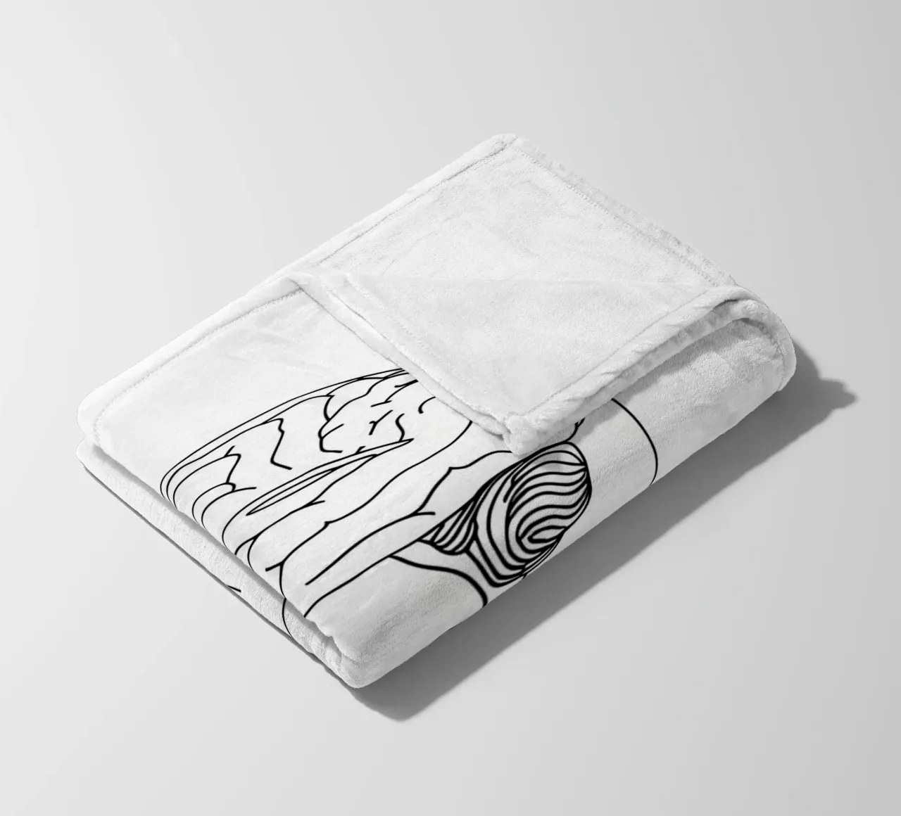 Menschliches Gehirn - Minimalistische Linienkunst Fleecedecke von Viv Line Art