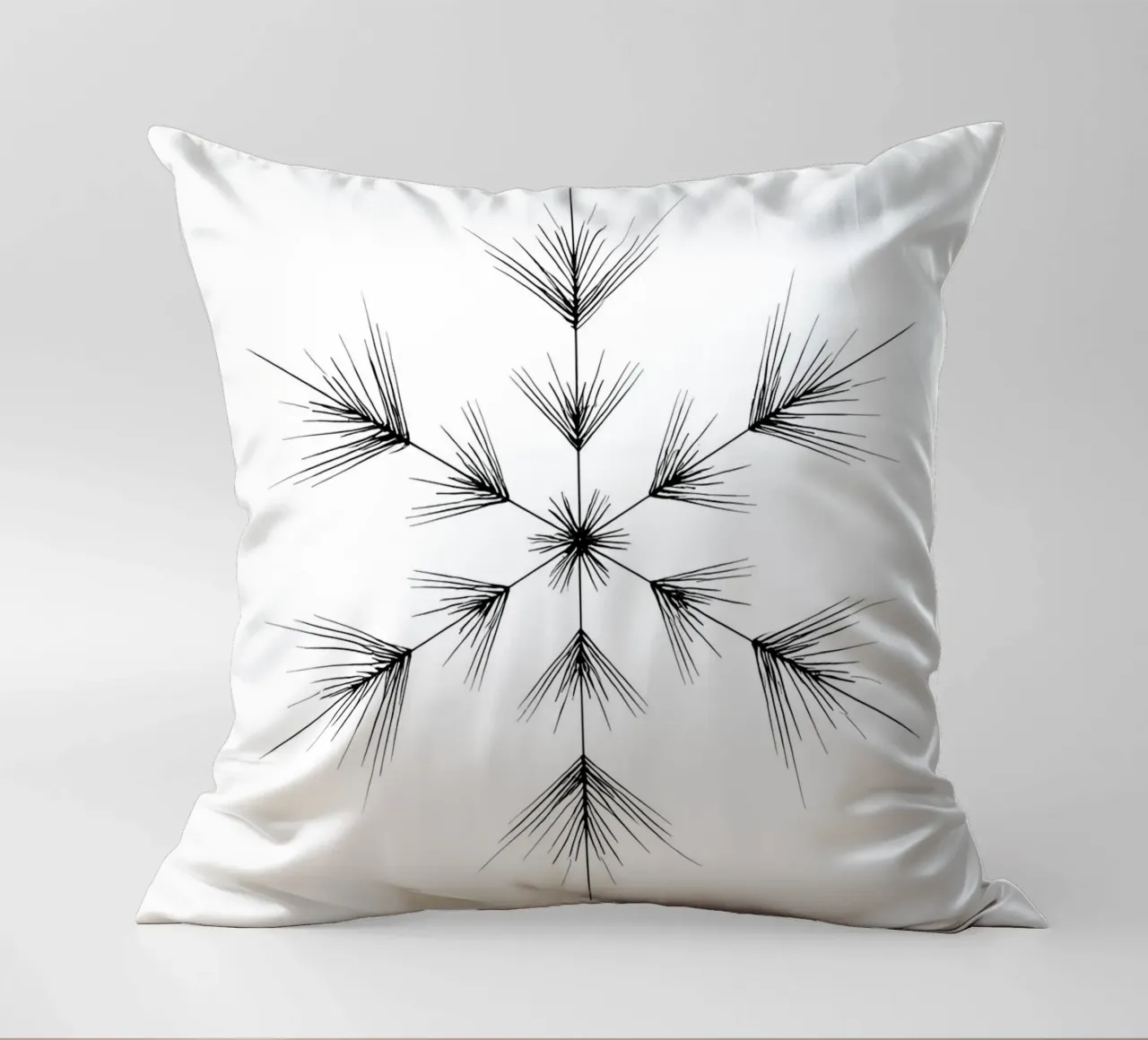 Snowflake - Minimalist Line Art decorative cushion by Viv Line Art