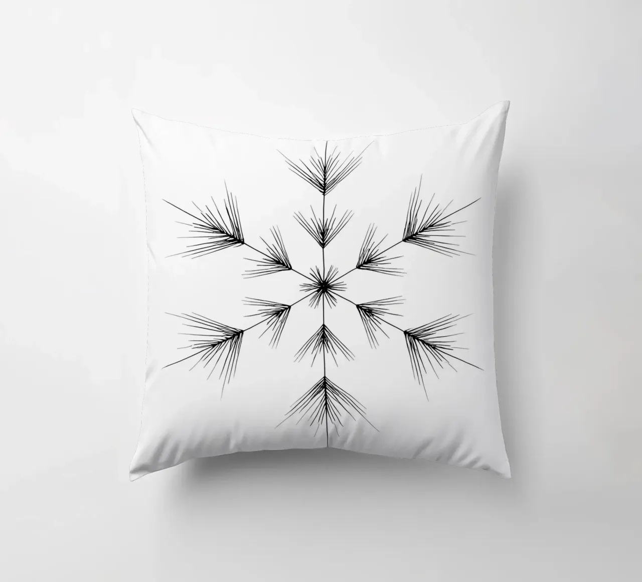 Snowflake - Minimalist Line Art decorative cushion by Viv Line Art
