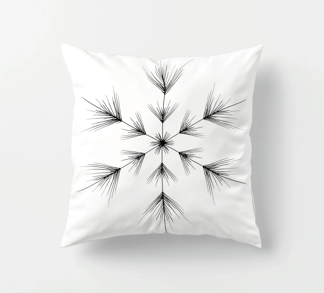 Snowflake - Minimalist Line Art decorative cushion by Viv Line Art