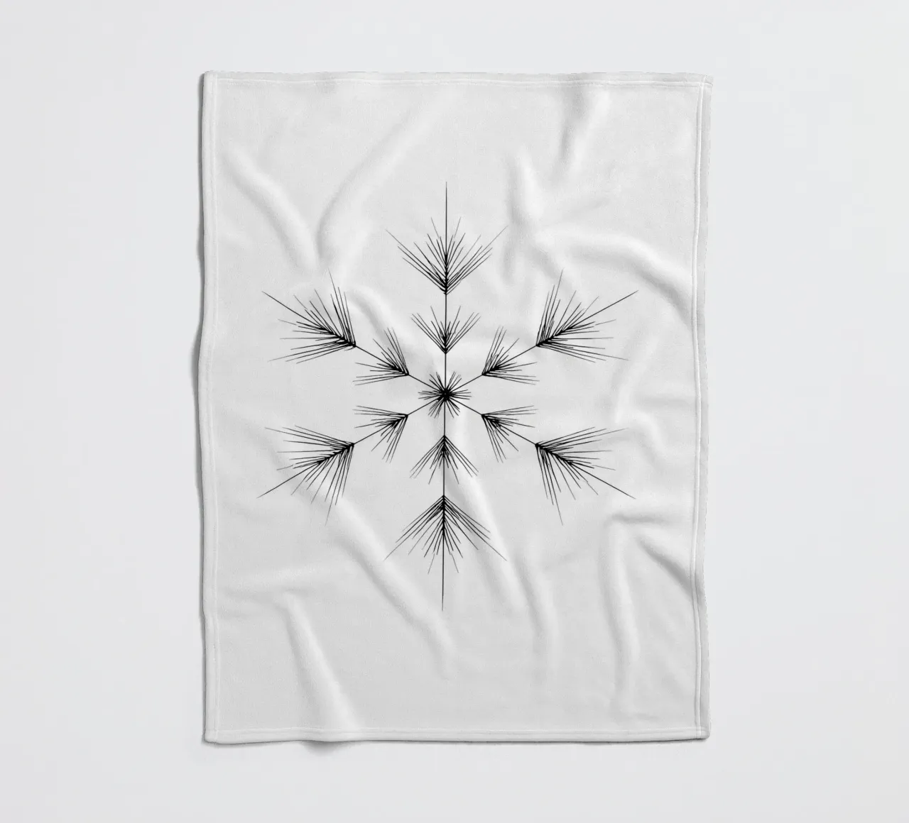 Snowflake - Minimalist Line Art fleece blanket by Viv Line Art