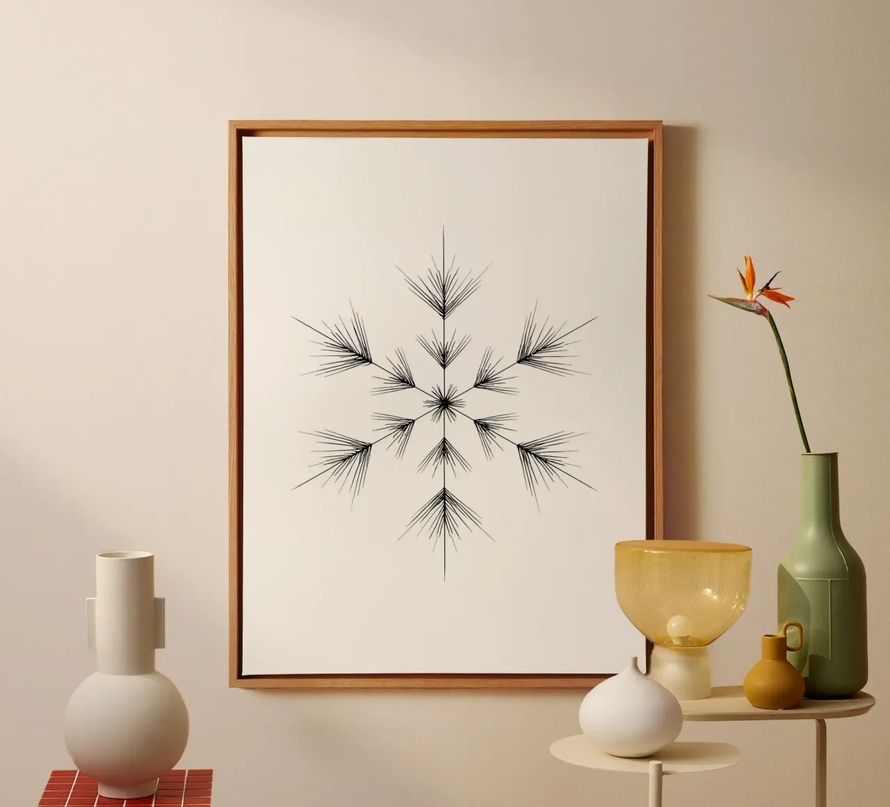 Snowflake - Minimalist Line Art canvas by Viv Line Art