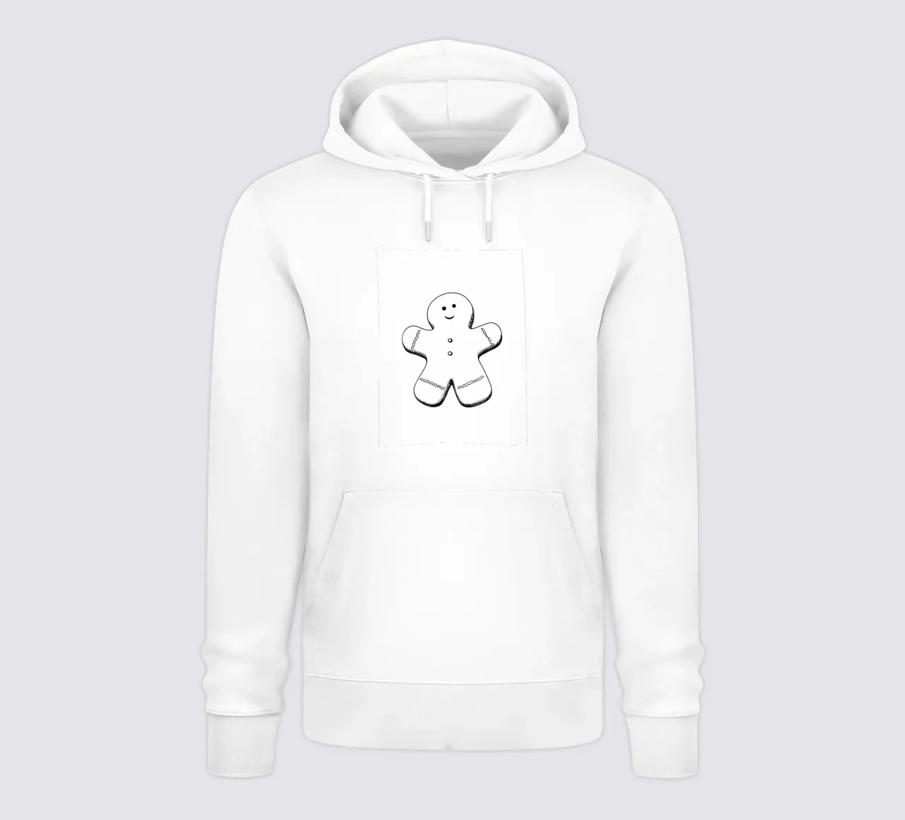 Pan di zenzero che sorride - Line art minimalista felpa con cappuccio da Viv Line Art