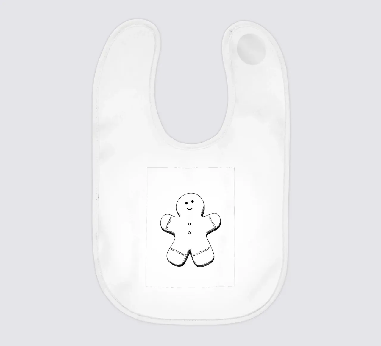 Pan di zenzero che sorride - Line art minimalista bavaglino da Viv Line Art