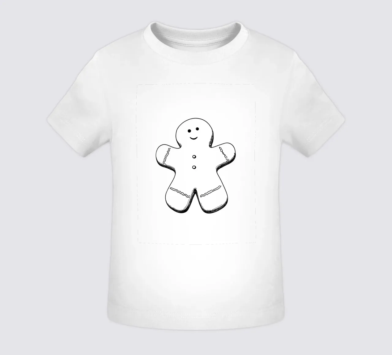 Pan di zenzero che sorride - Line art minimalista maglietta neonato da Viv Line Art