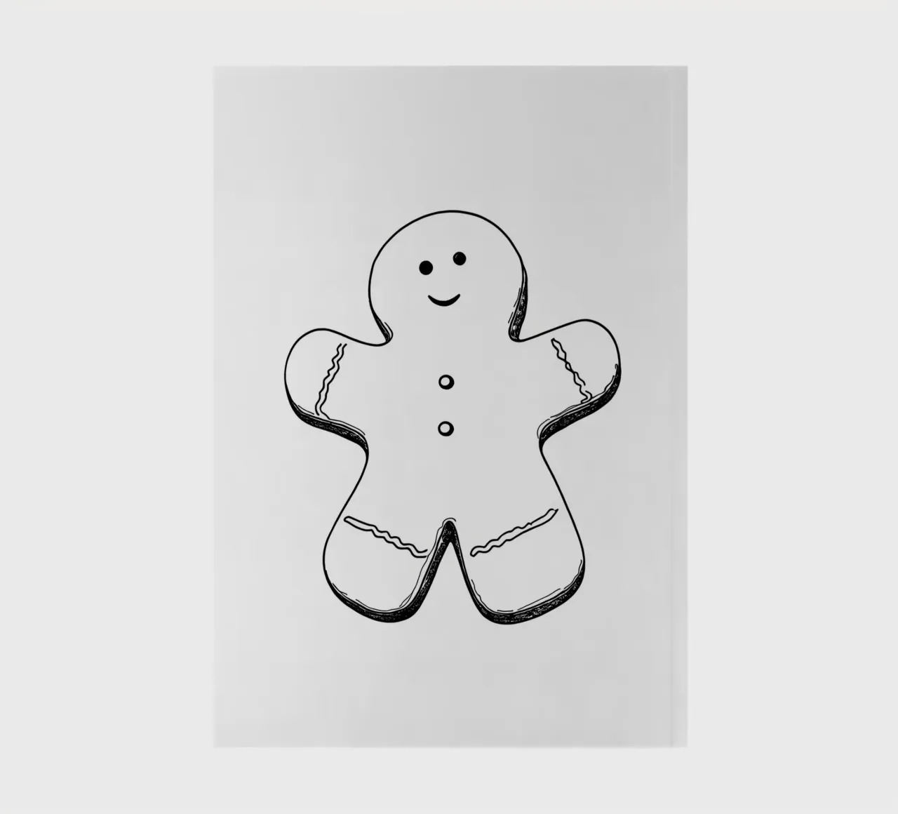 Gingerbread Smiling - Minimalist Line Art notebook by Viv Line Art