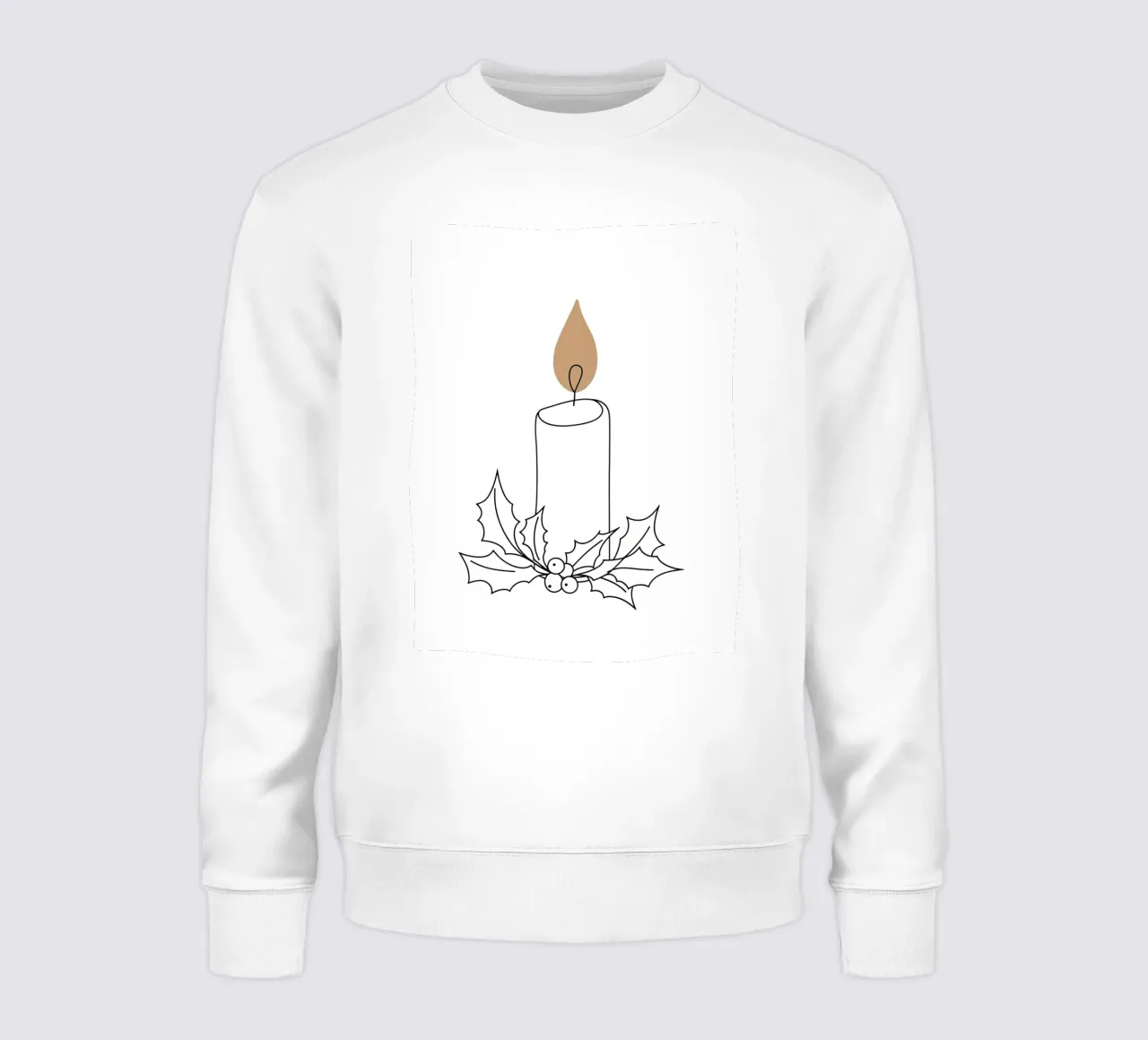 Candela botanica festosa - Line art minimalista felpa da Viv Line Art