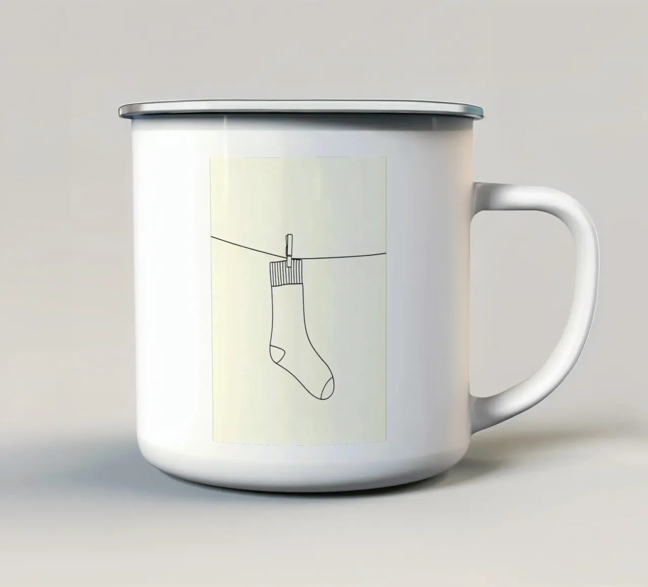 Calzini festivi - Line art minimalista tazza in smalto da Viv Line Art