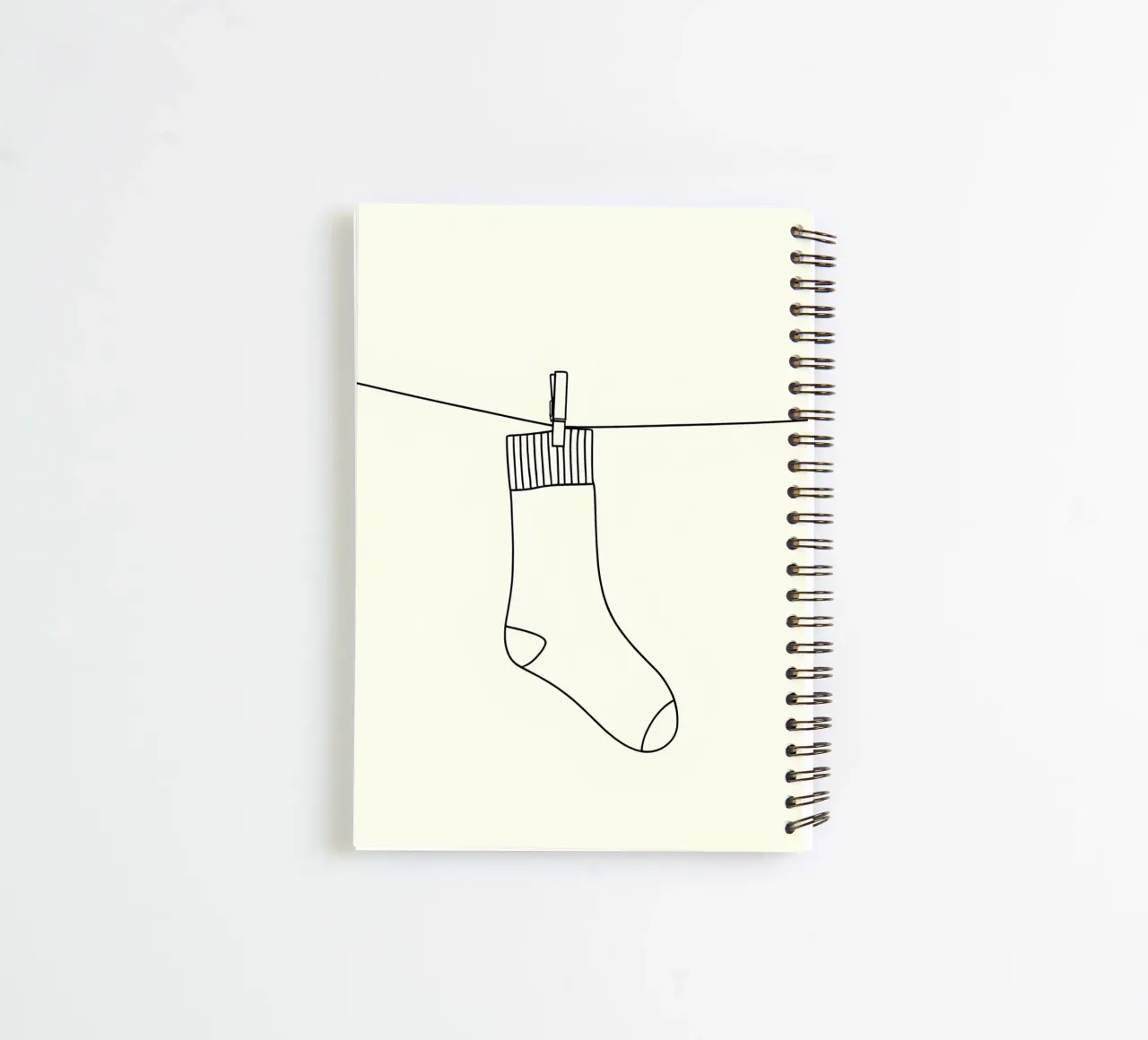 Festive Socks - Minimalist Line Art spiral notebook by Viv Line Art