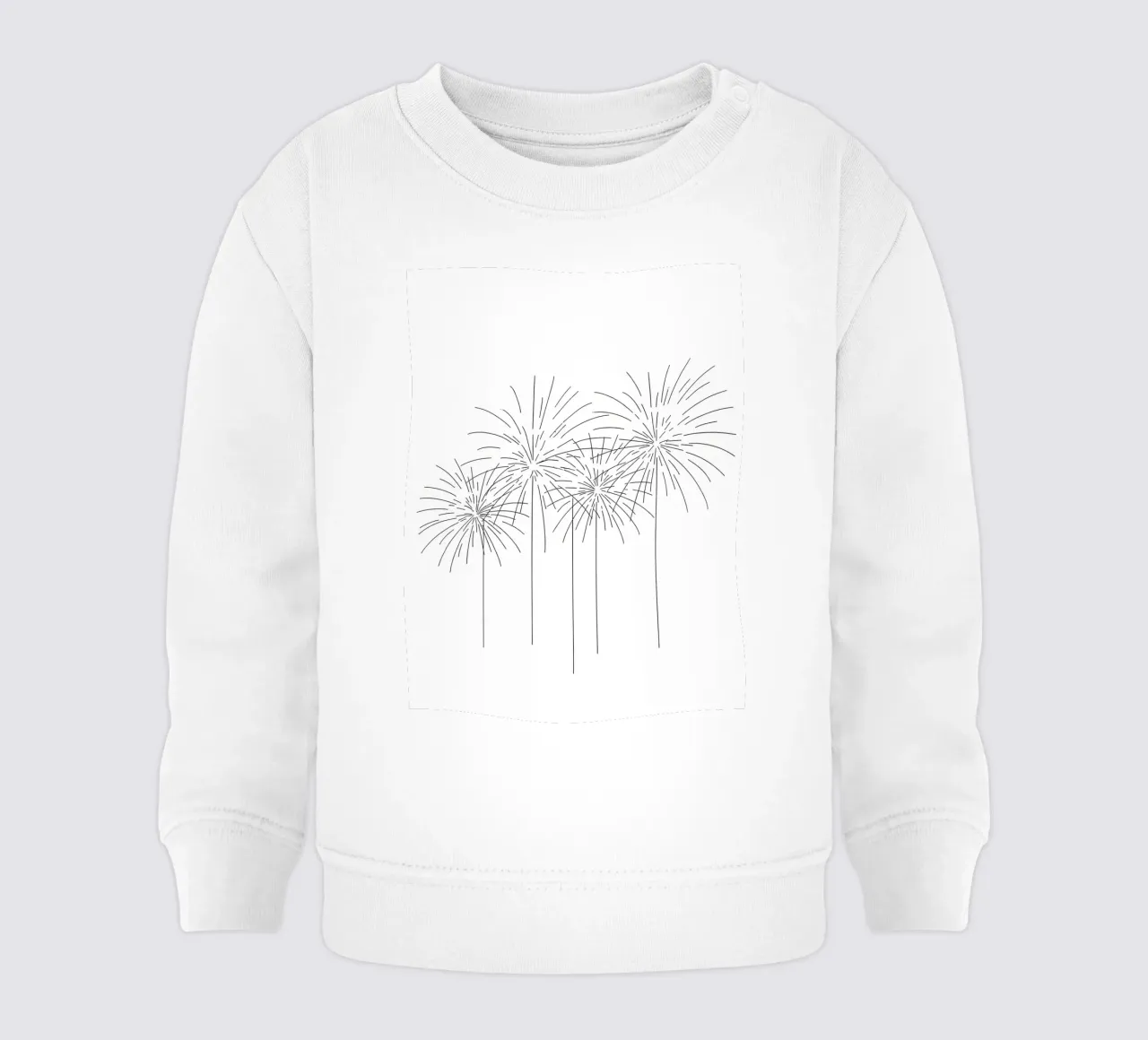 Fuochi d'artificio - Line art minimalista felpa neonato da Viv Line Art