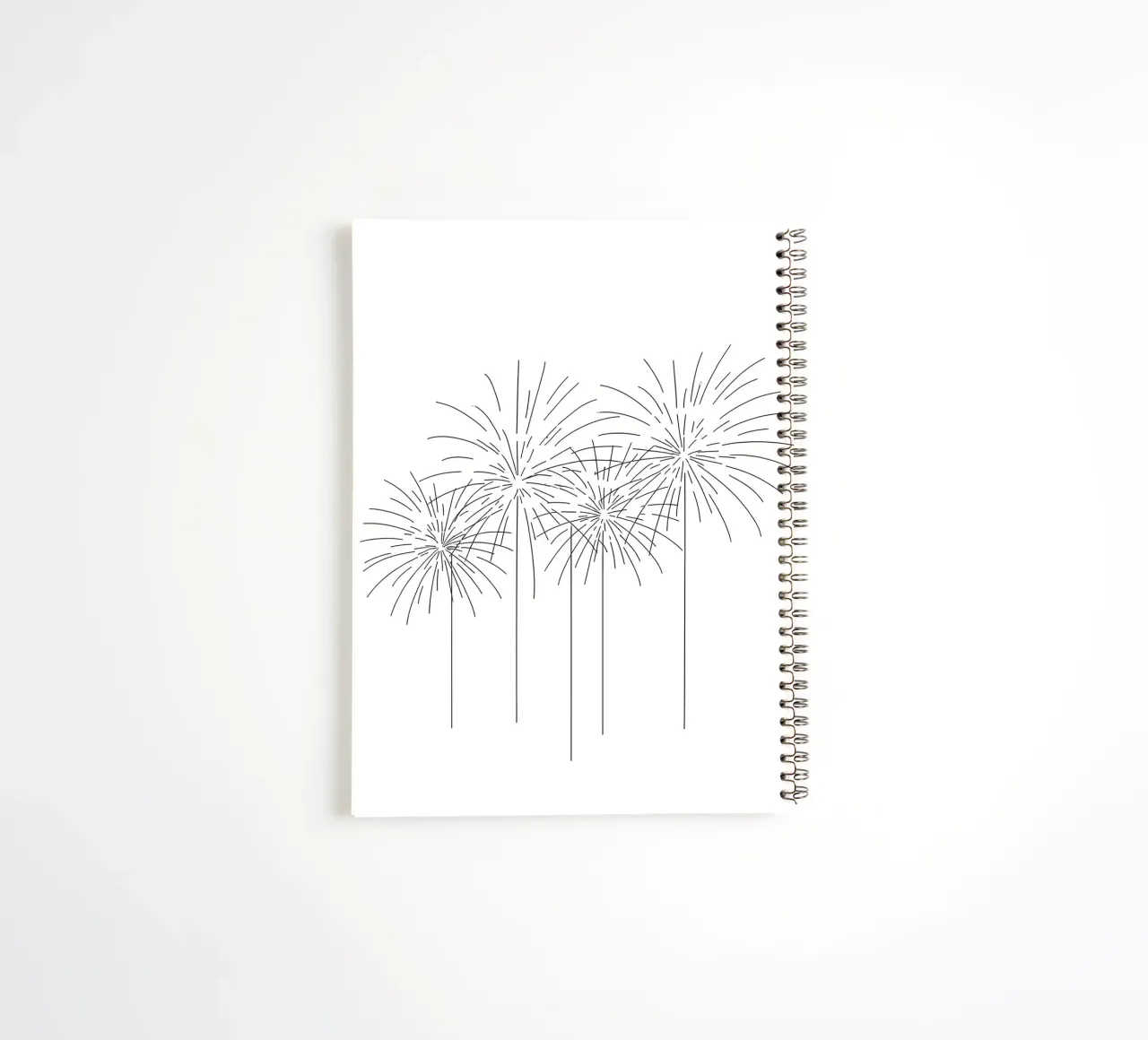 Fireworks - Minimalist Line Art spiral notebook by Viv Line Art