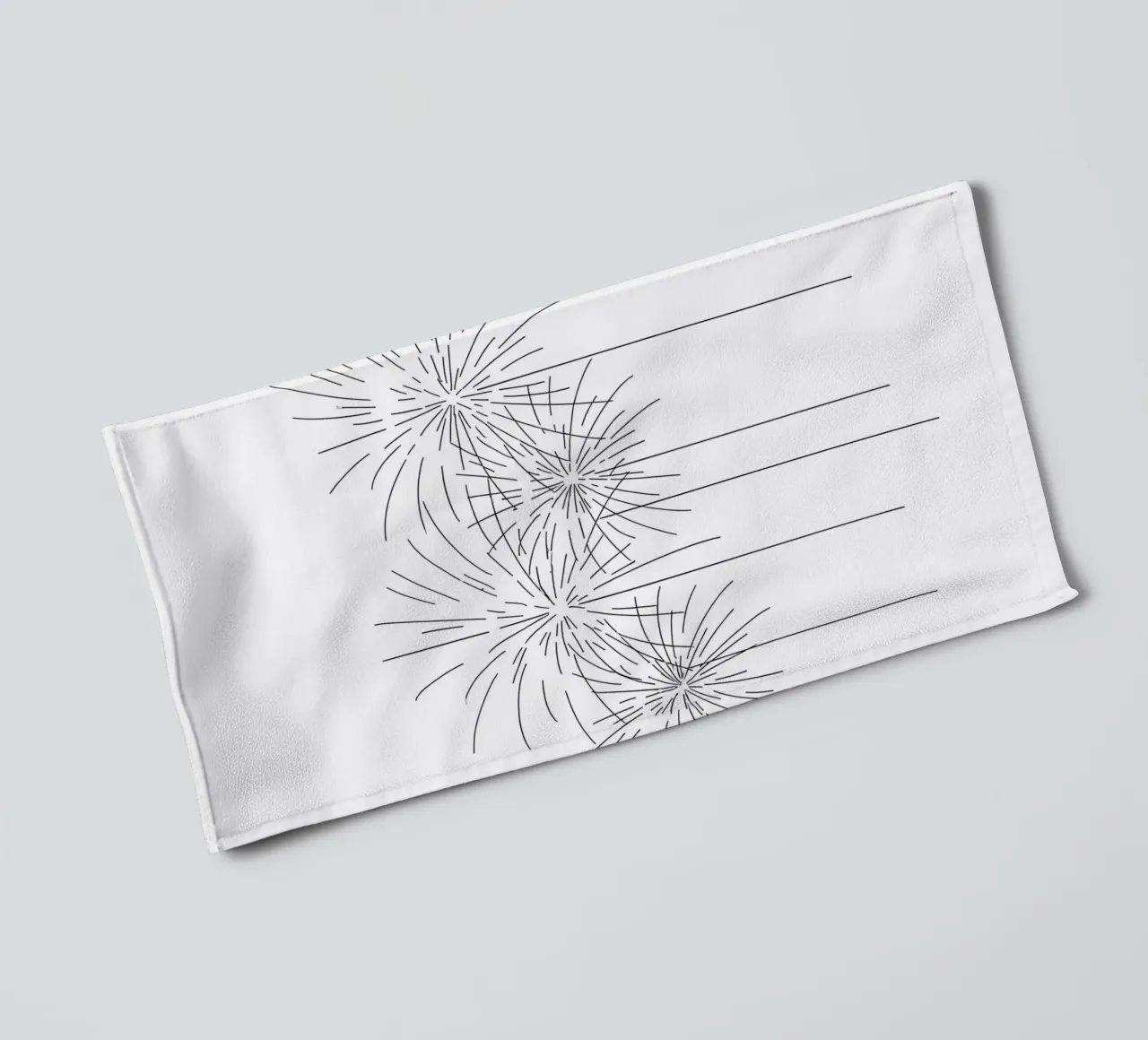 Fireworks - Minimalist Line Art towel by Viv Line Art