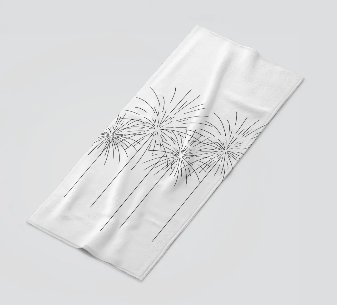 Fuochi d'artificio - Line art minimalista telo mare da Viv Line Art