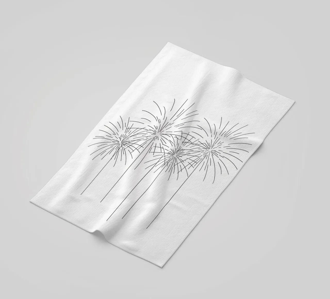 Fuochi d'artificio - Line art minimalista telo mare da Viv Line Art
