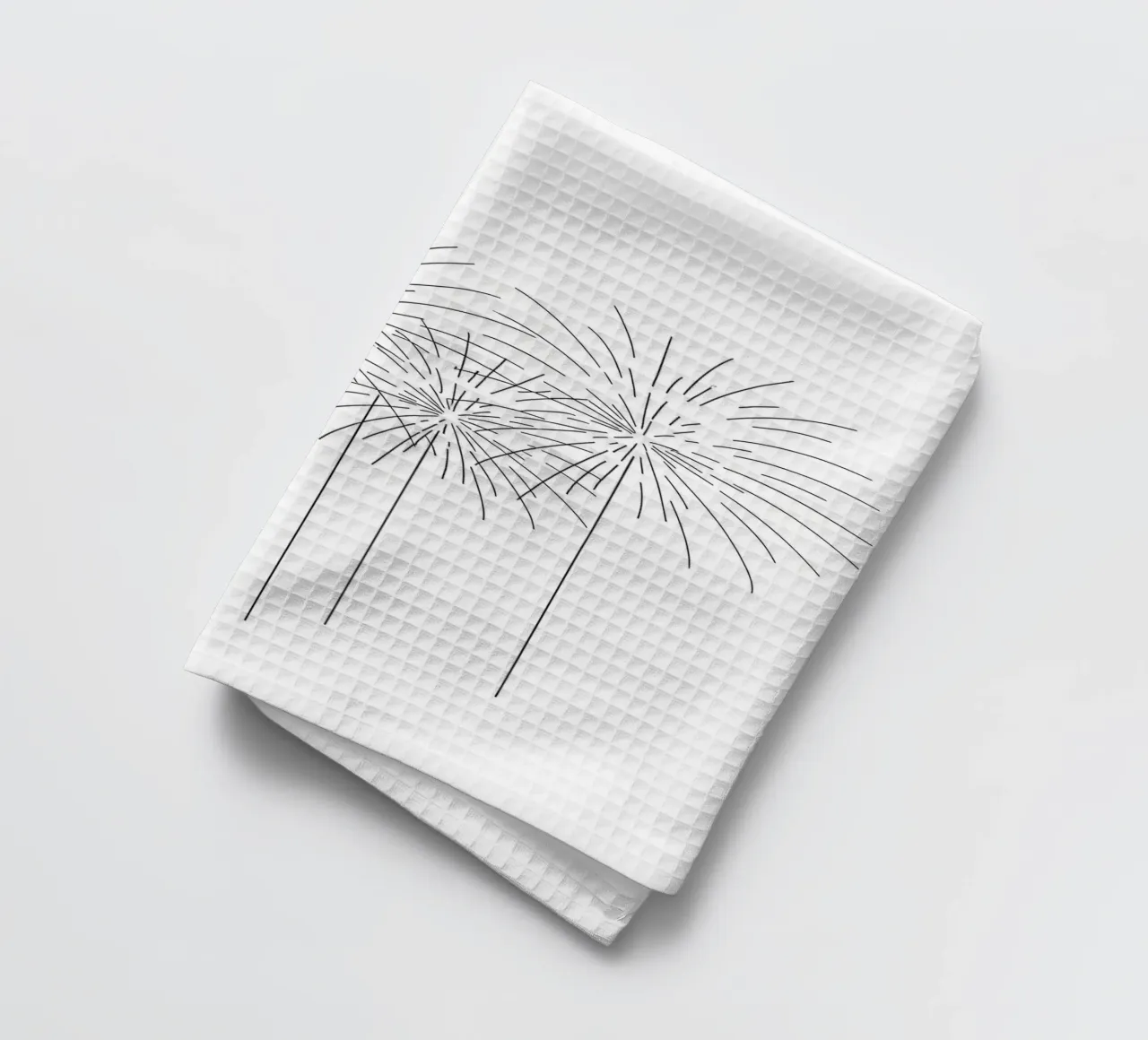 Fuochi d'artificio - Line art minimalista canovaccio da cucina da Viv Line Art