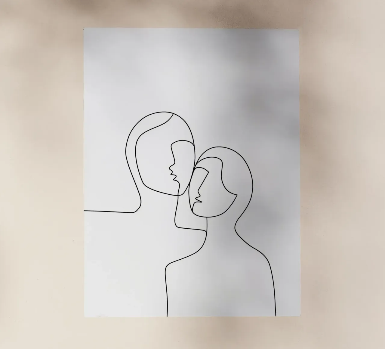 Coppia - Line art minimalista pellicola backlit da Viv Line Art