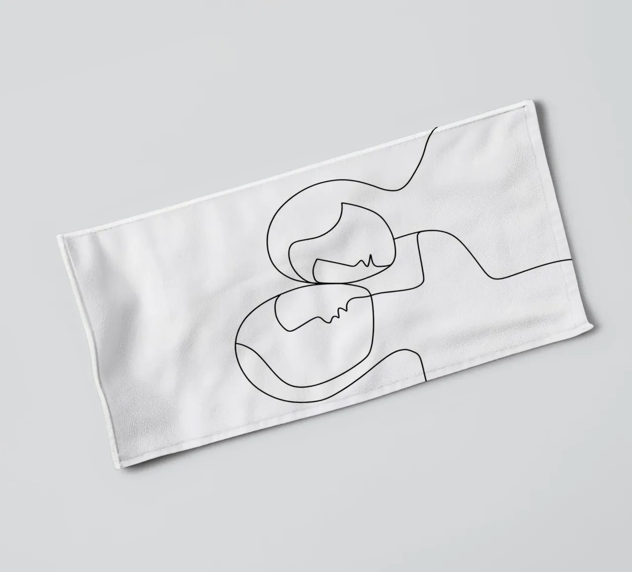 Coppia - Line art minimalista asciugamano da bagno da Viv Line Art