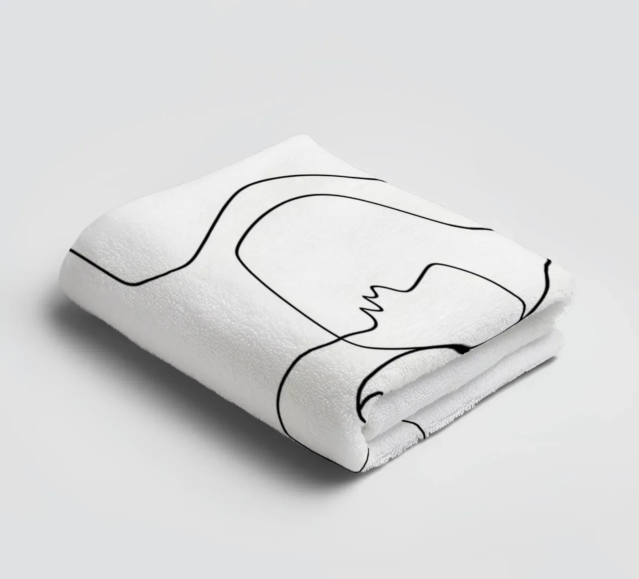 Coppia - Line art minimalista asciugamano da bagno da Viv Line Art