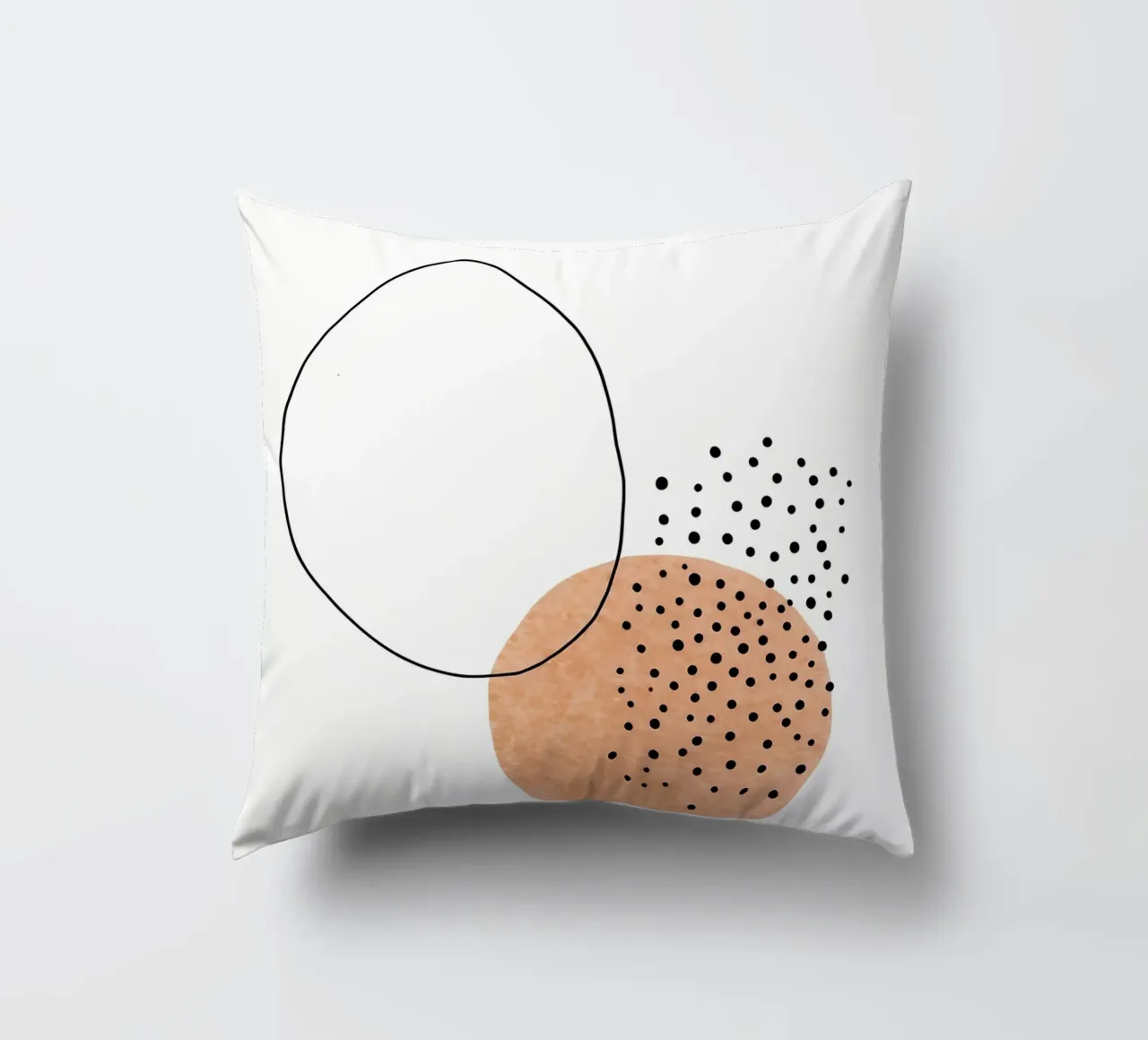Circles And Dots - Minimalist Line Art decorative cushion by Viv Line Art