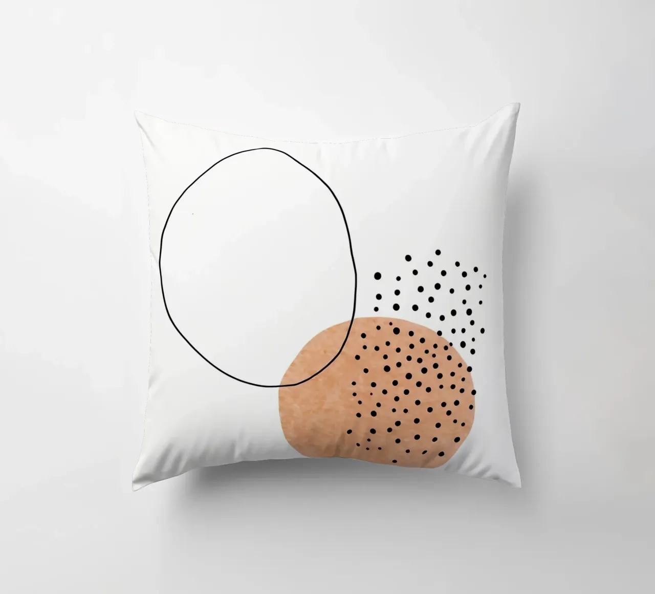Circles And Dots - Minimalist Line Art decorative cushion by Viv Line Art