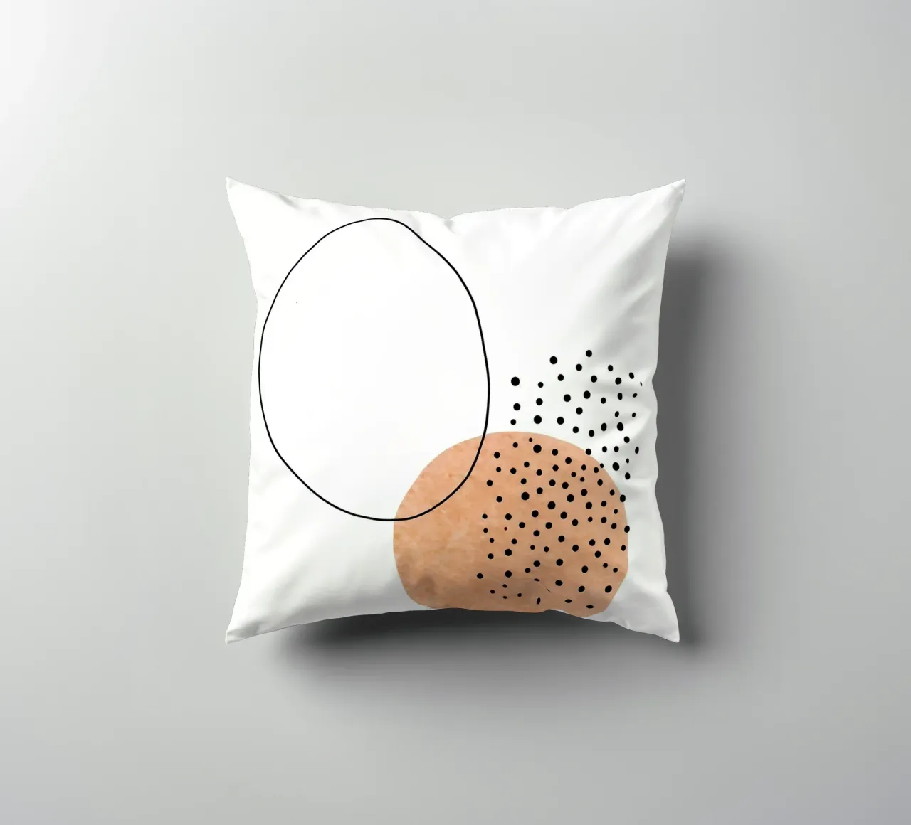 Circles And Dots - Minimalist Line Art decorative cushion by Viv Line Art