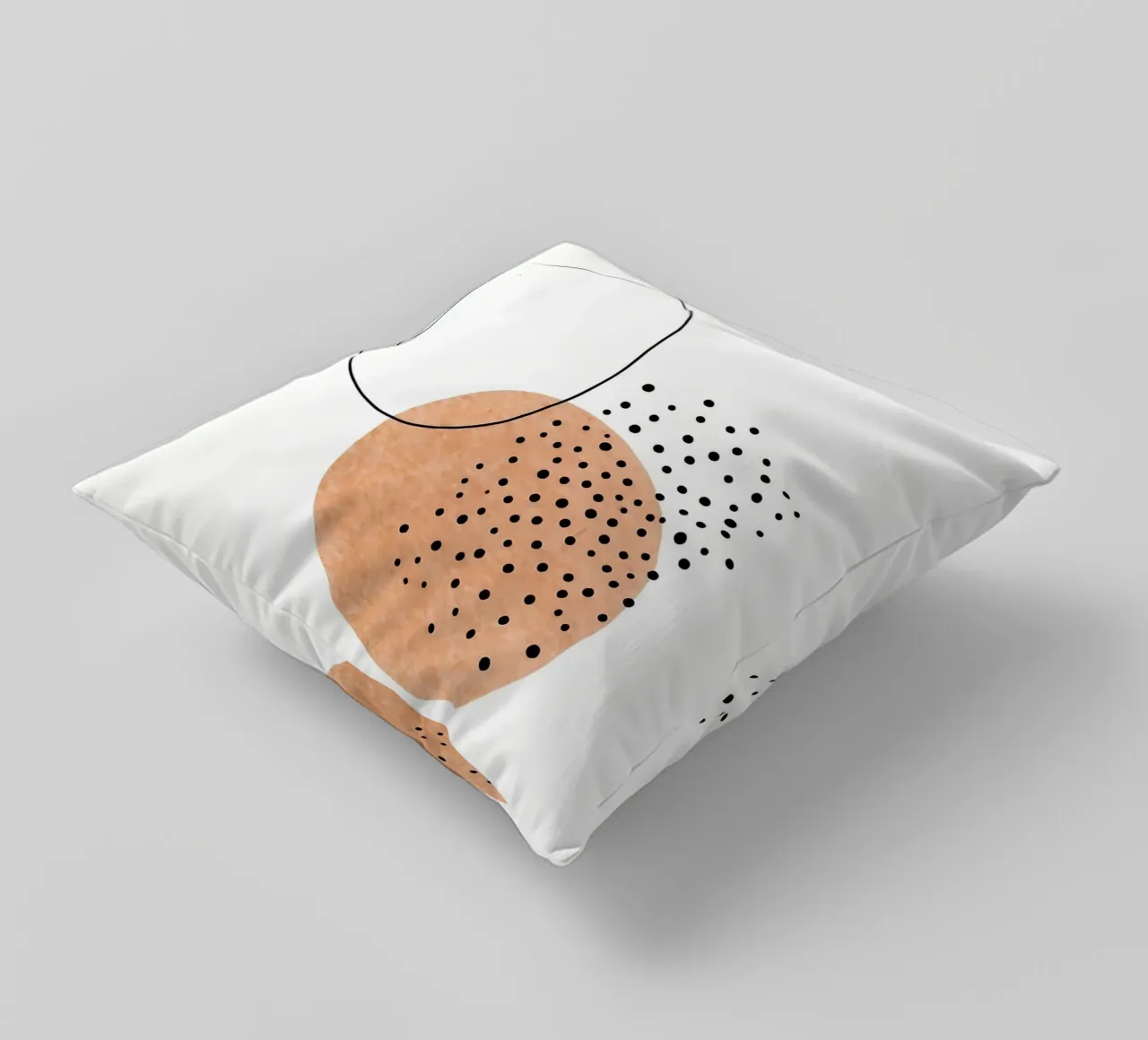 Circles And Dots - Minimalist Line Art decorative cushion by Viv Line Art