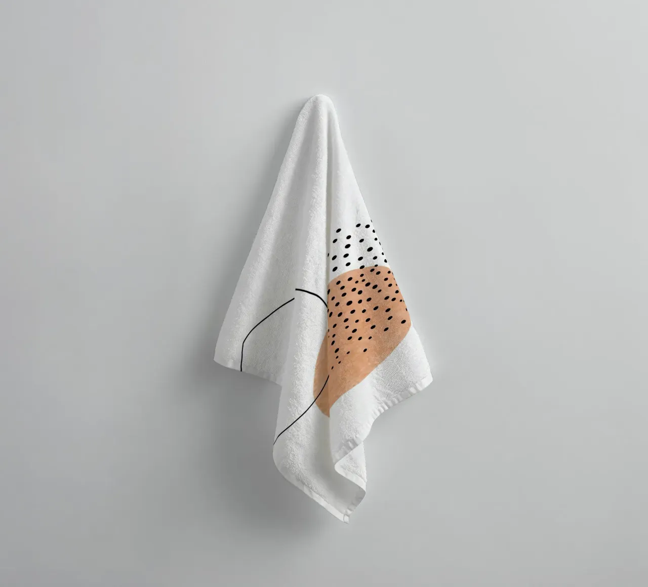 Circles And Dots - Minimalist Line Art towel by Viv Line Art
