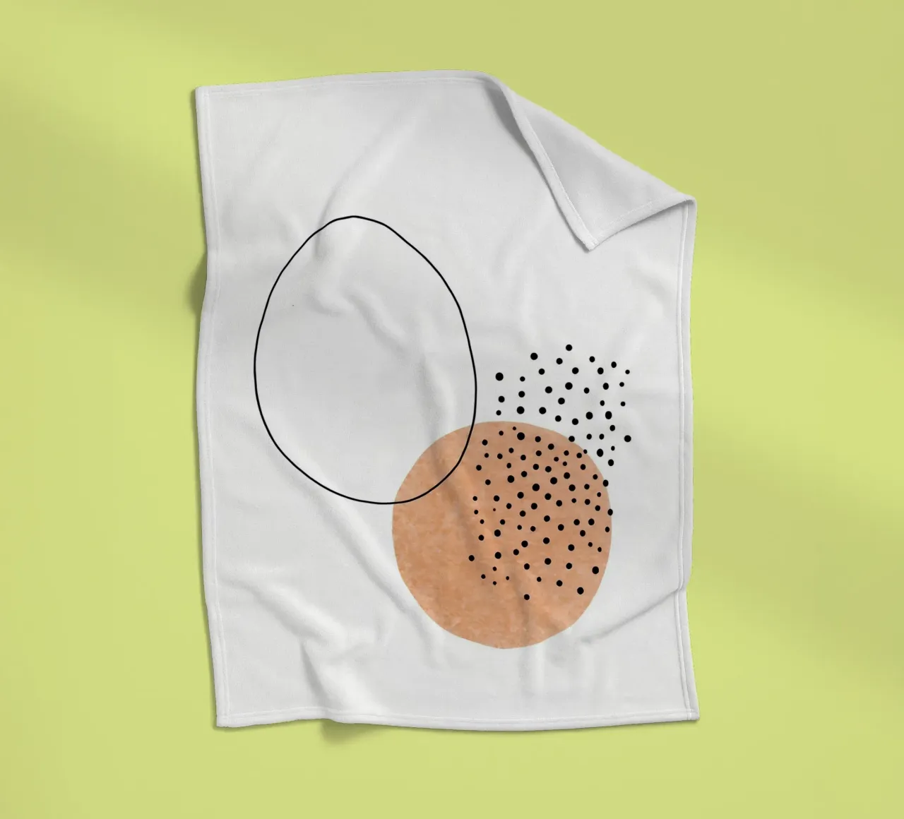 Circles And Dots - Minimalist Line Art fleece blanket by Viv Line Art