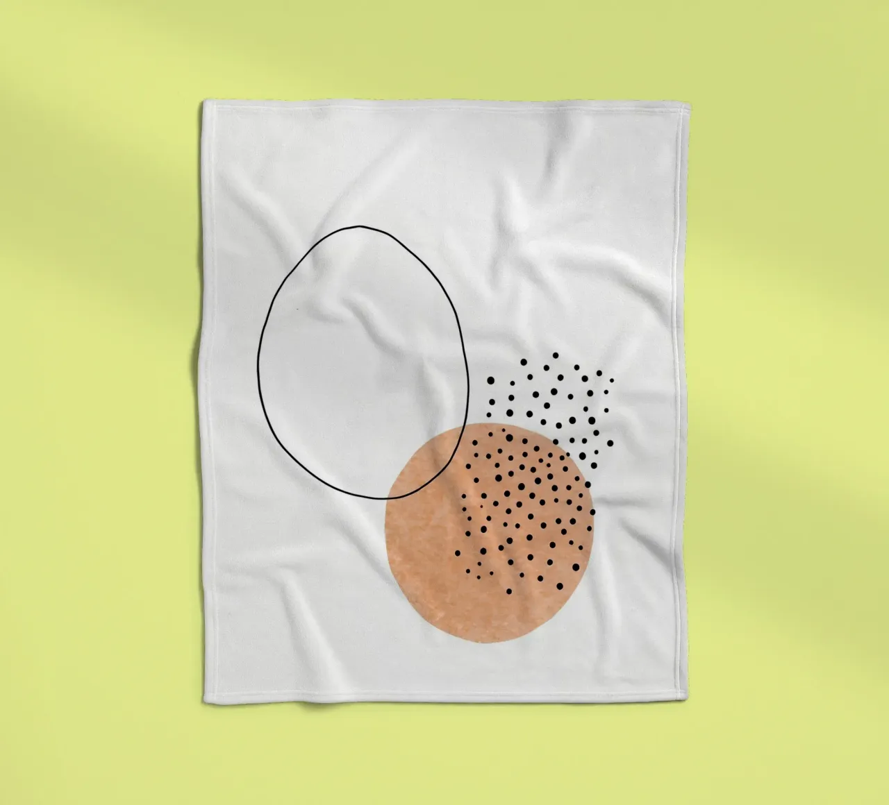 Circles And Dots - Minimalist Line Art fleece blanket by Viv Line Art